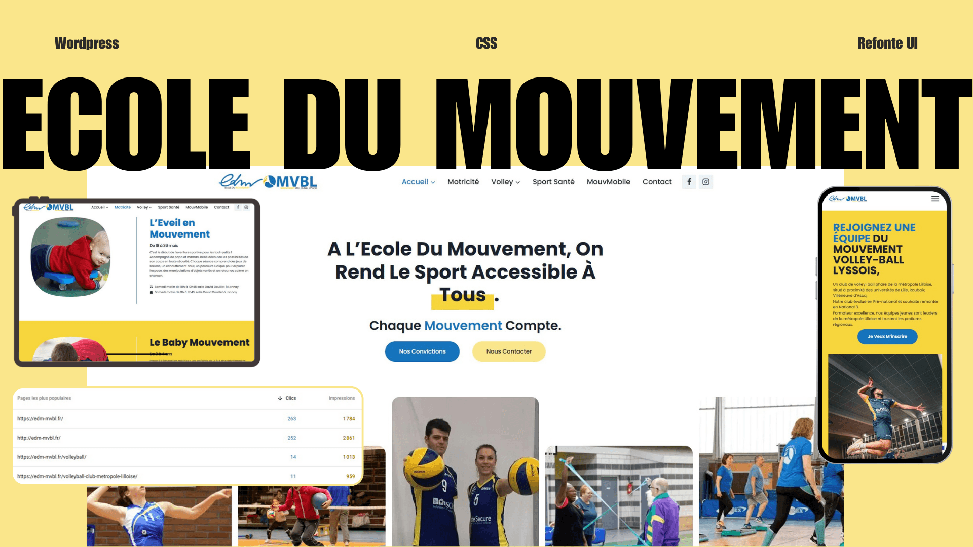 Refonte UX/UI pour l'Ecole du Mouvement à Lys-Lez-Lannoy