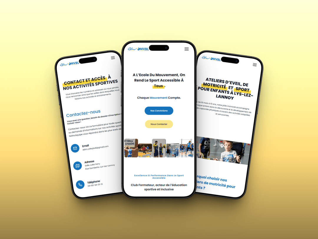 Site Ecole du Mouvement responsive et mobile-optimisé