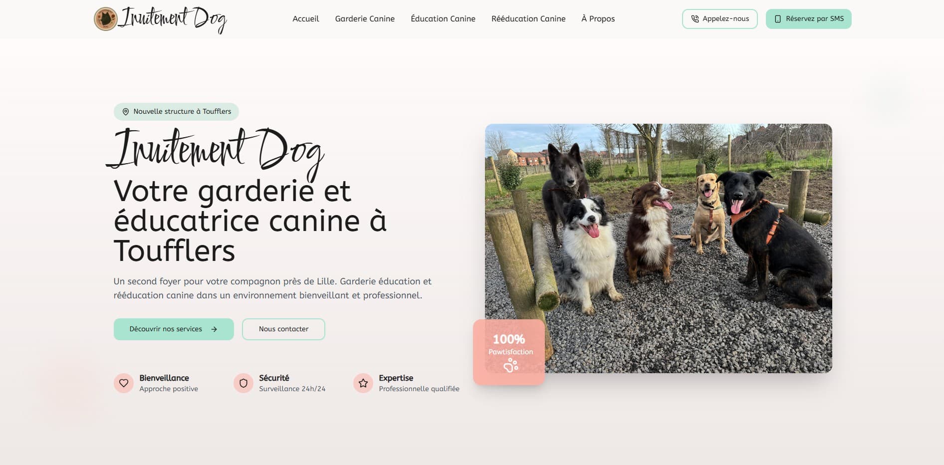 Création d'un site vitrine pour une garderie canine