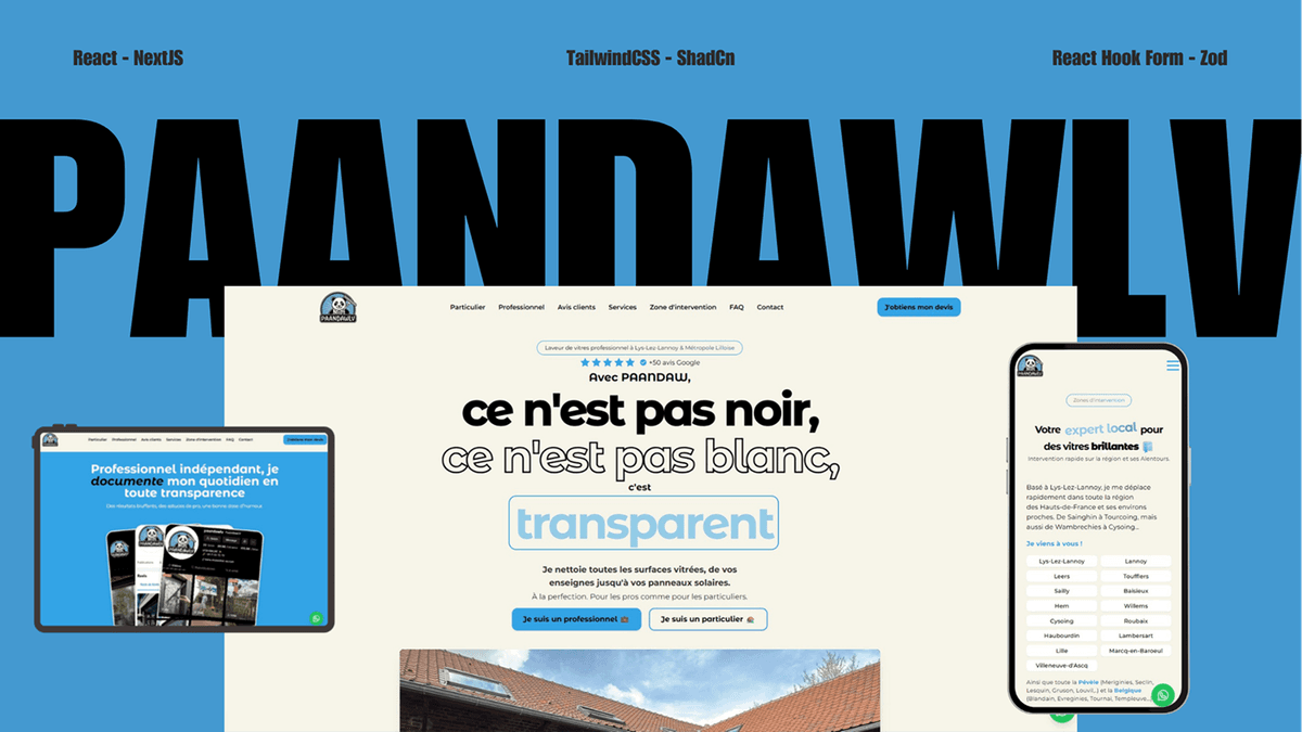 Création d'un site vitrine pour Paandawlv à Lys-Lez-Lannoy