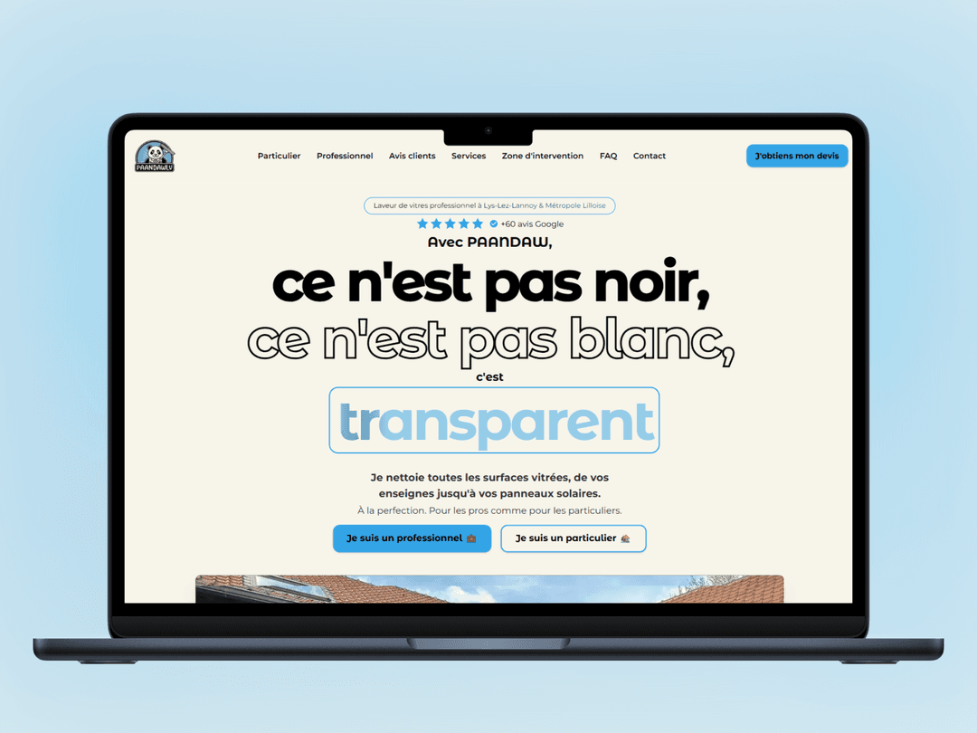 Page d'accueil Paandaw LV optimisée pour la conversion
