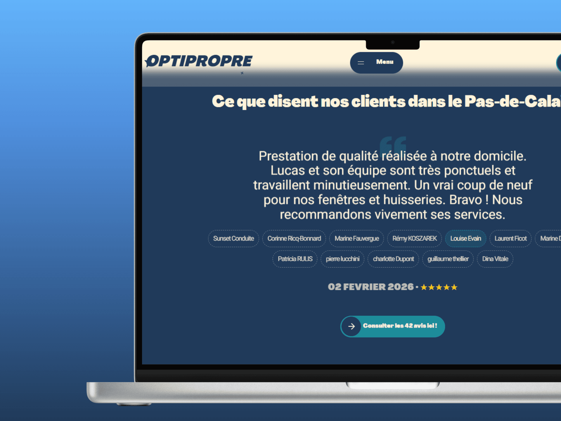 42 avis. Une réputation. Enfin visible.