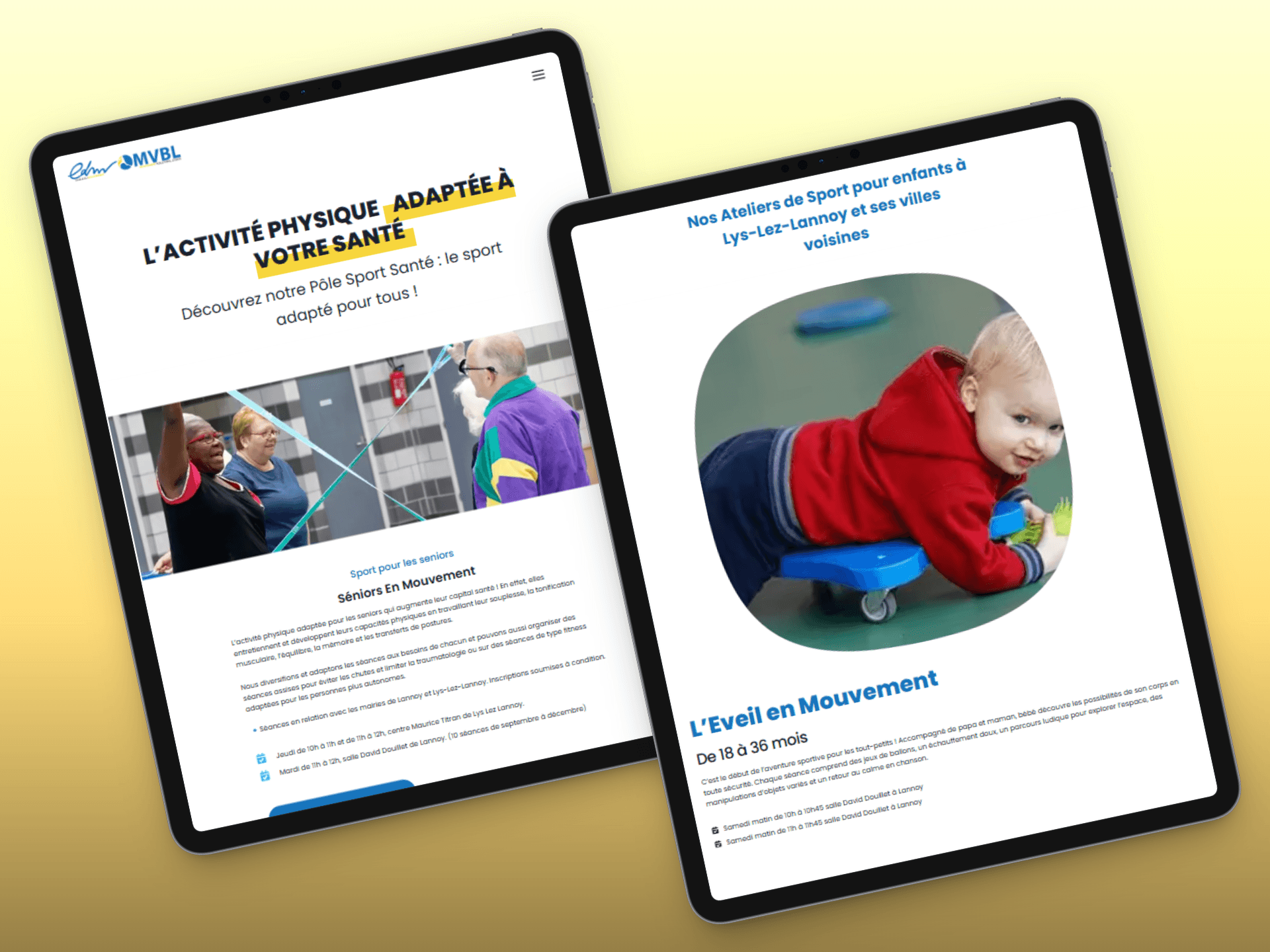 Page Activités de l'Ecole du Mouvement