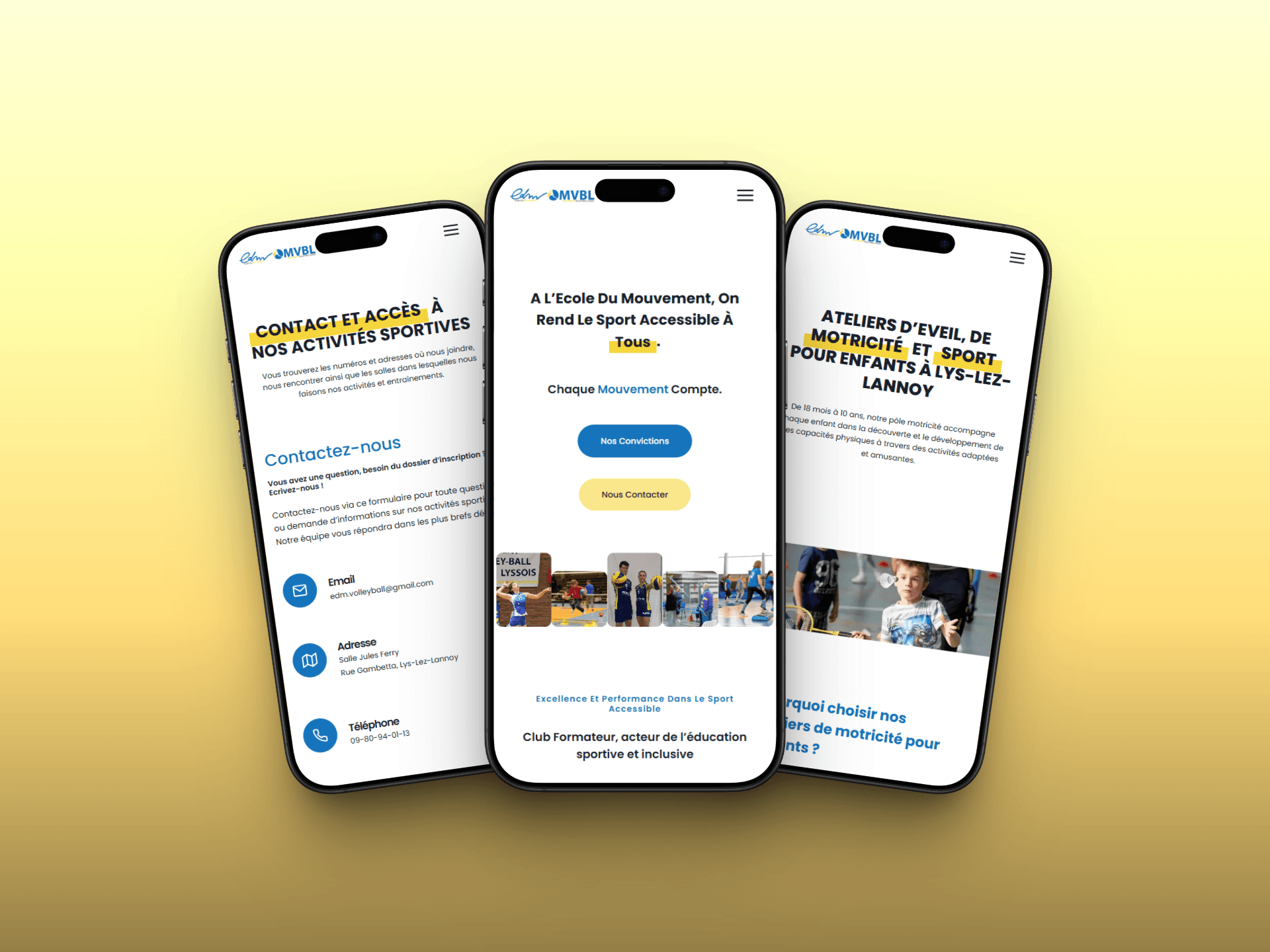 Site Ecole du Mouvement responsive et mobile-optimisé