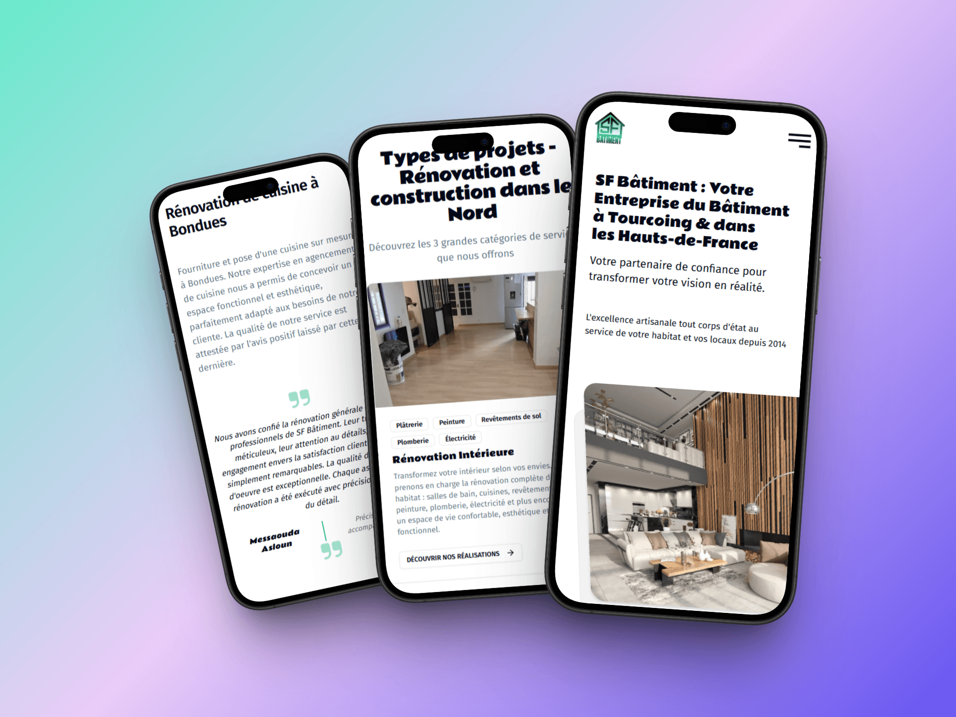 Site SF Bâtiment responsive et mobile-optimisé