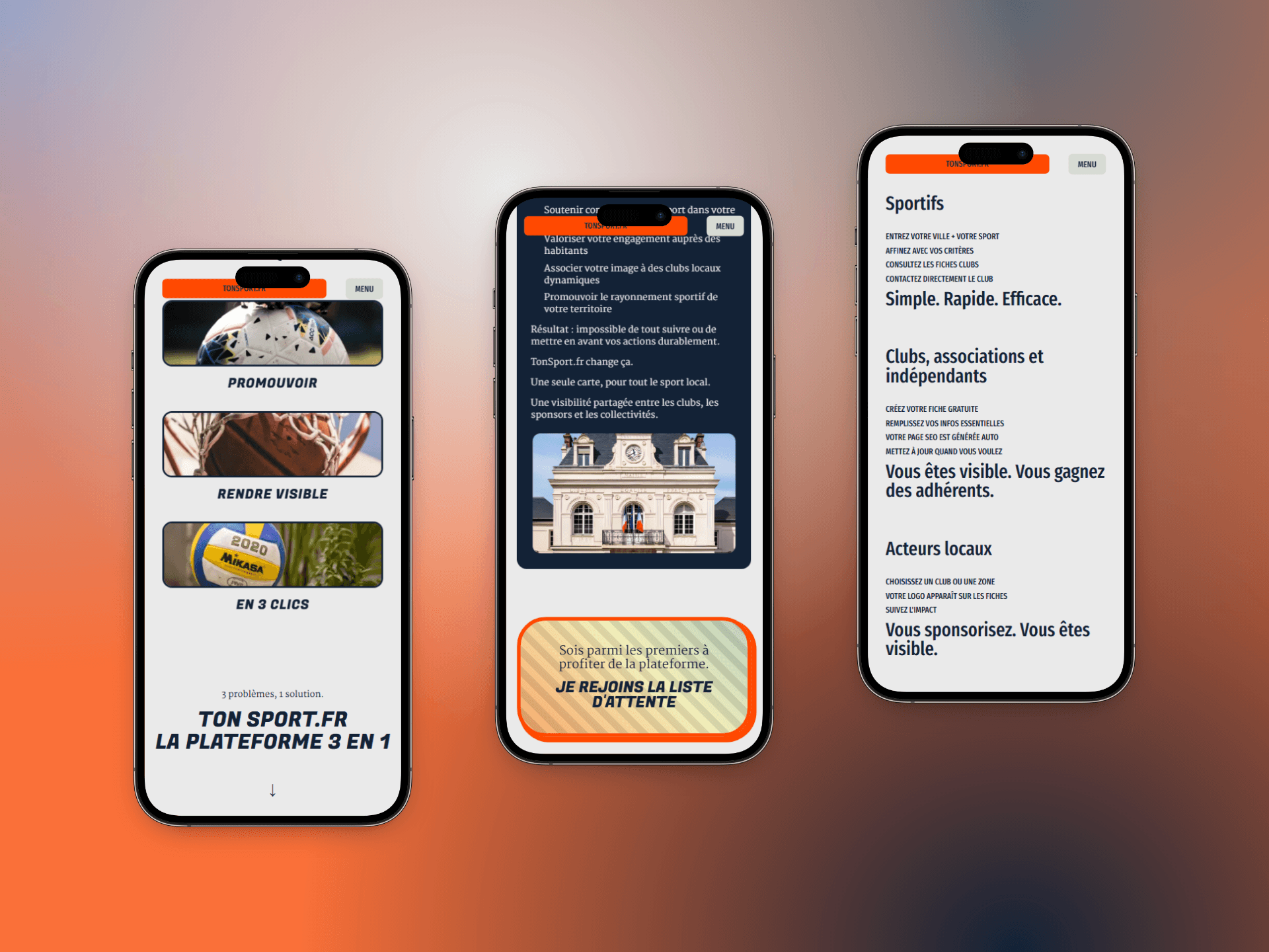 TonSport.fr responsive mobile clubs
